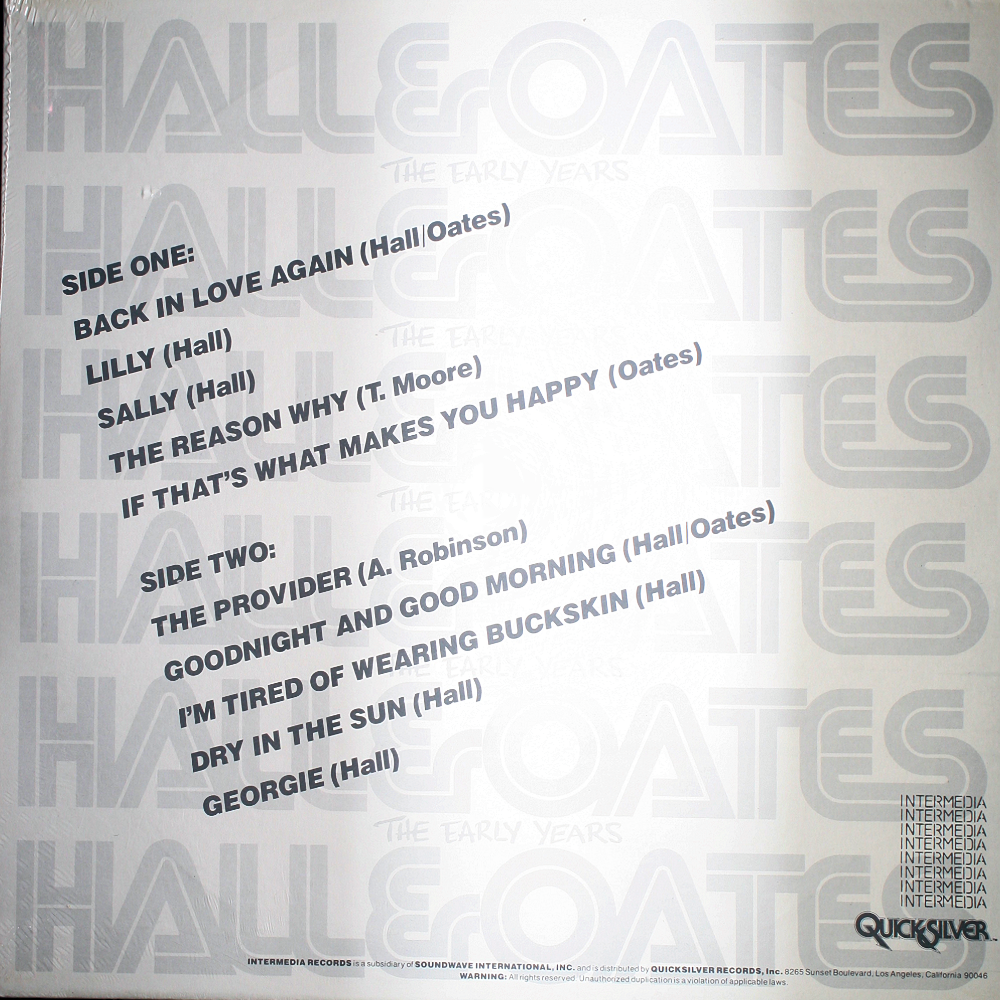 Vinyl - Sealed 12" LP - Hall & Oates - The Early Years