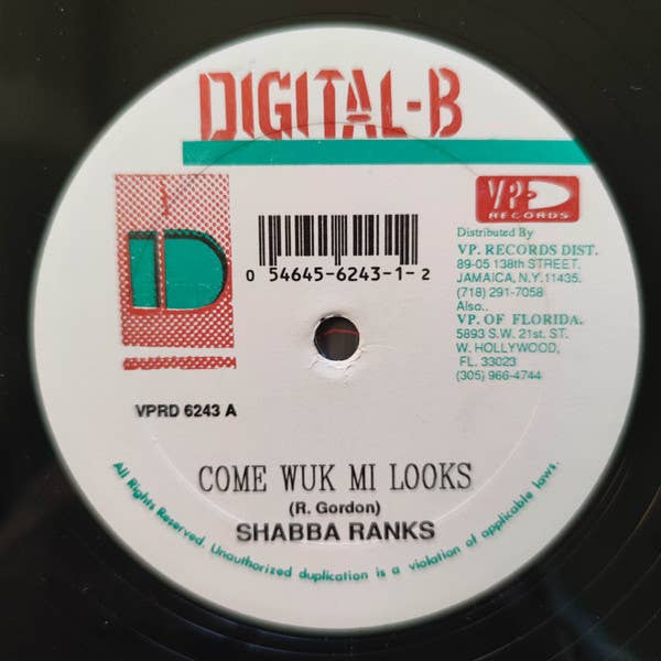 SHABBA RANKS Come Wuk Mi Looks / Cutting Edge Vinyl Record