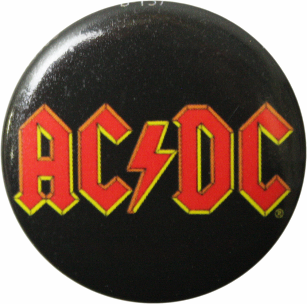 Pin-on Button - 1.25 Inch - AC/DC - Red & Yellow Logo