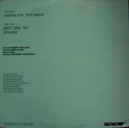 BLACK FLAG Annihilate This Week LP Vinyl Record